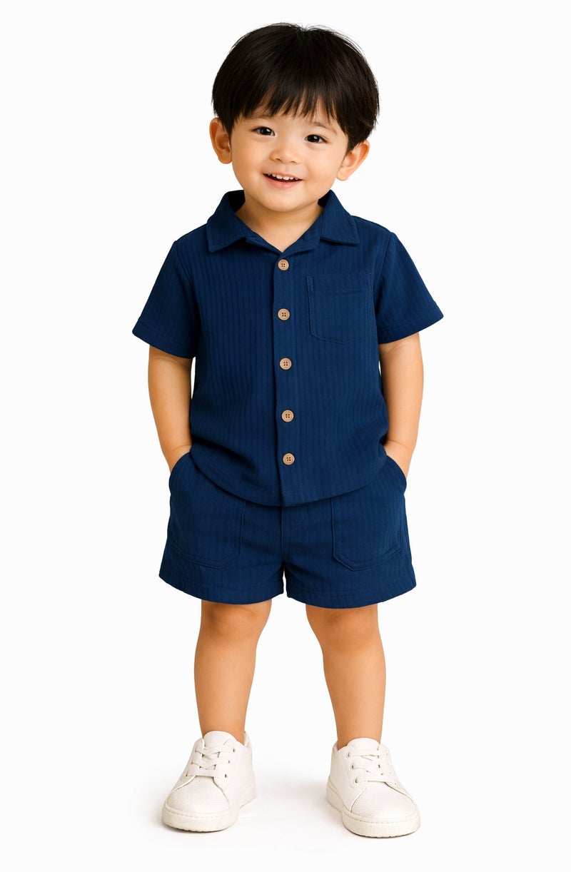 Luay® Linen Shirt & Short for Kids | Elegant & Comfortable Summer Wear | Stylish Short-Sleeve Shirt & Comfy Shorts - Image 1